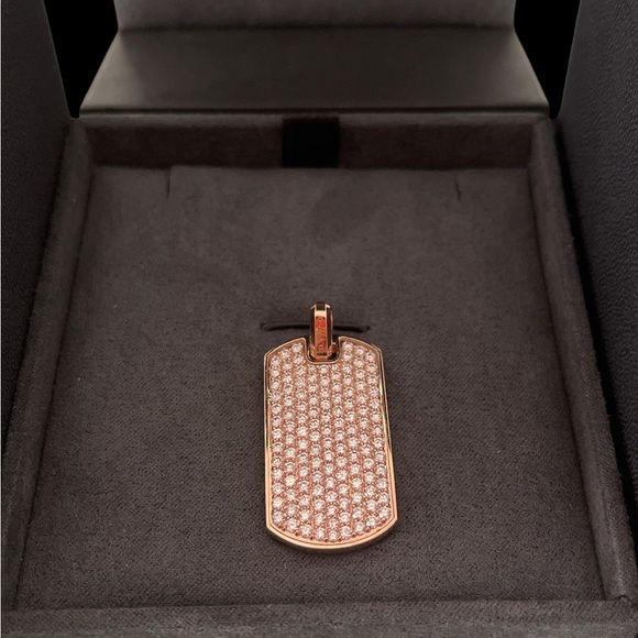 David Yurman Other - David Yurman Elegant Rose Gold Diamond Dog Tag Pendant